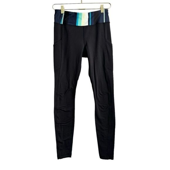 lululemon athletica Pants - Lululemon Speed Tight Tech Leggings Women's 6 Black/Assorted Stripe Surge‎